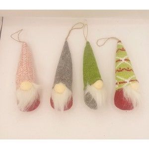 Gnome Christmas Ornaments Set of 4,  Gnomes Plush C14